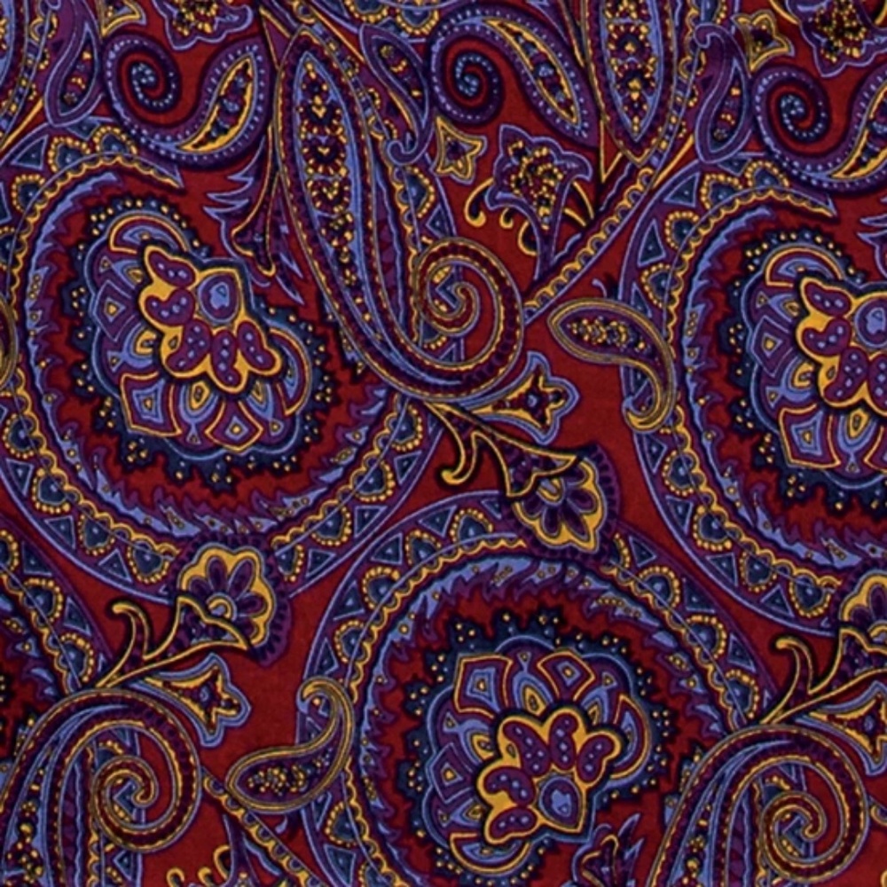 Wyoming Traders Wild Rag Frontier Calico Paisley 100% Silk Western Scarf - 34.5"